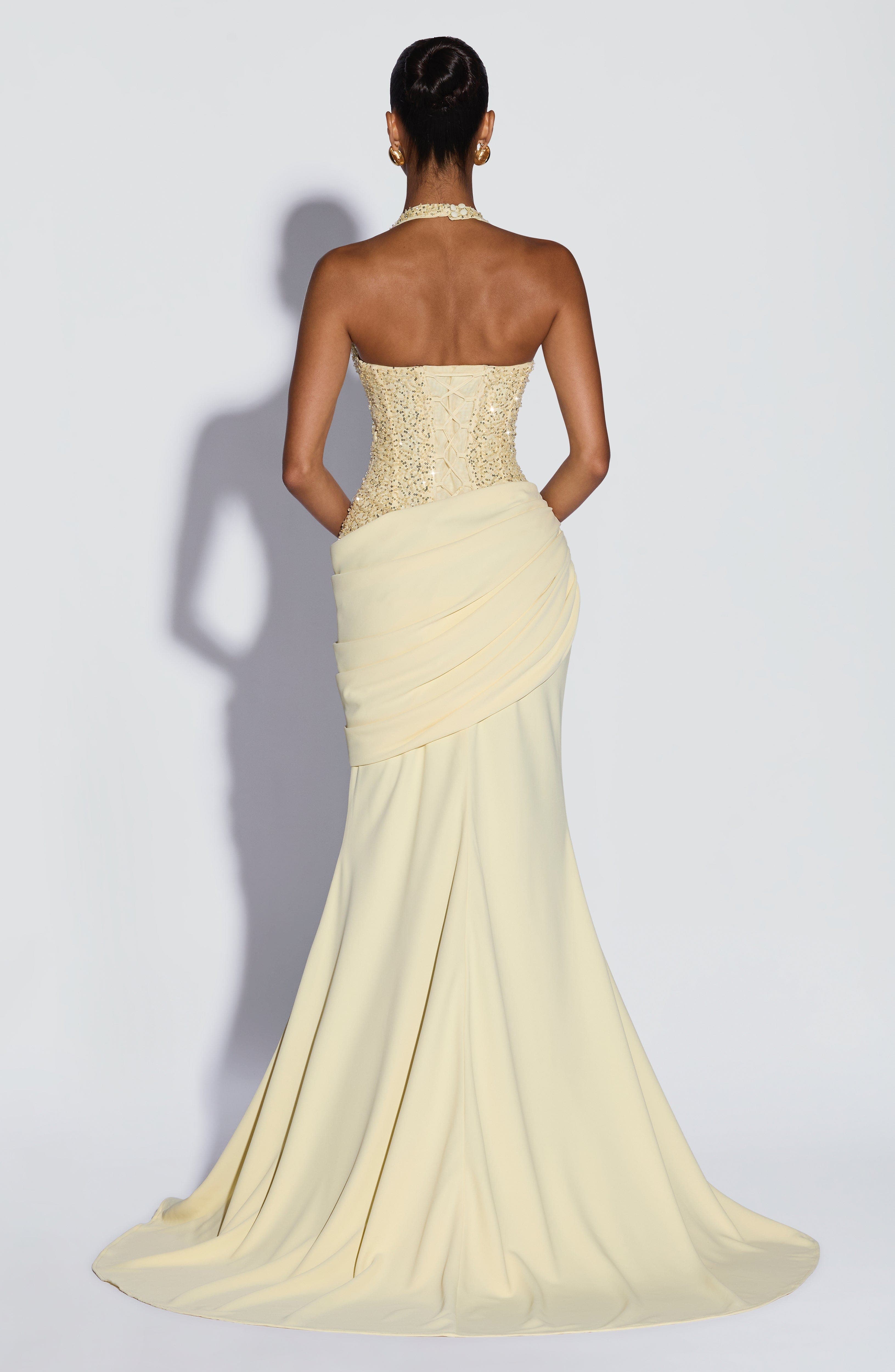 Briar Cosplay Prop - Vestido Longo Sereia Luxuoso com Decote